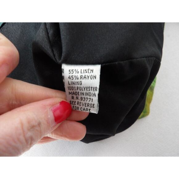 Kaktus USA Linen Top Blouse Button up Cheetah Animal Africa Trees Art to Wear Co - Picture 14 of 15